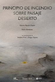 Principio de incendio sobre paisaje desierto
