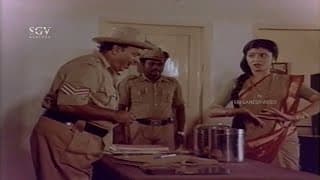 Mahalakshmi Gives Laddu To Whole Police Station To Eat | Padma Vyuha Kannada Movie Comedy Scene