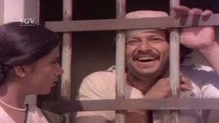 Girl Scared With Dr. Vishnuvardhan's Behavior In Jail | Jimmy Gallu Kannada Movie Scene