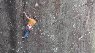 Steve McClure climbs Nightmayer (E8) climb